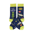 sorry i'm spaced out  ailens themed mens blue novelty crew socks
