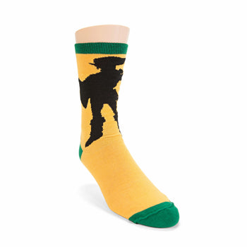 Reversible crew socks in gold and black or red and black. One side features a stylized Wind Waker silhouette.