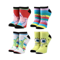 Four more pairs of SpongeBob ankle socks showcasing various designs: stripes, and character images.