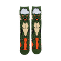 Flatlay showcasing a pair of Gremlins Spike 360 Character Crew Socks.  The image shows the socks laid flat against a white background.