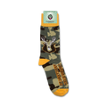 Package shot of 'I Like Big Bucks' socks, showing the socks folded on a card.