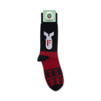 Product shot of 'F-Bomb' socks on Funatic packaging. Shows the full sock design and branding.