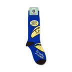 Product shot of 'I Don't Wanna Taco 'Bout It' socks on a white background, showing packaging.