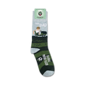 Product shot of 'This Dad Is A Real Mother Fucker' socks on a white background with packaging.