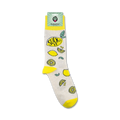 Product shot of 'Suck It' socks on their packaging.  Shows the full sock design and brand details.