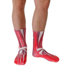 Close-up showcasing the detailed anatomical muscle design on the Muscle Socks. [lf]