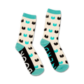 Lifestyle shot of a person's feet wearing the 'Book Nerd' socks, showcasing how they look when worn.