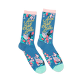 Close-up detail shot of the floral and gold lettering design on the 'Anne of Green Gables' socks.