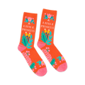 Close-up view of the 'A Little Princess' socks, highlighting the playful floral designs and text.
