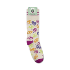 Close-up of Flip Flop Fun socks on a retail display card.