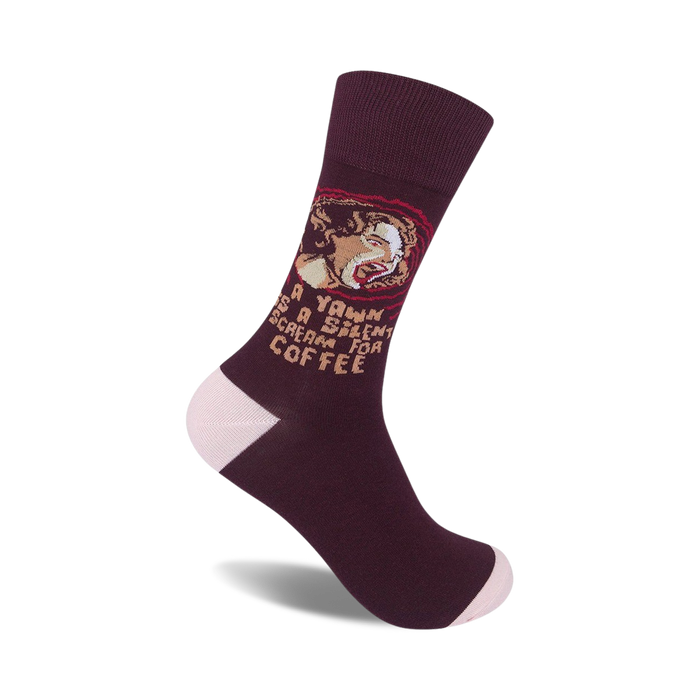 dark purple and light purple toe and heel crew socks featuring 