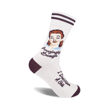 amazingly enough funny themed mens & womens unisex white novelty crew socks