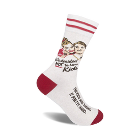 we decided not to have kids funny themed mens & womens unisex white novelty crew socks