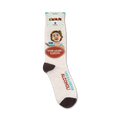A close-up of the Step Aside socks on a retail display card.