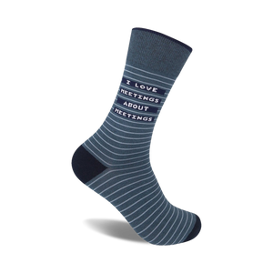 mens blue and gray striped crew socks with 