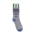 Trophy Husband socks shown on their packaging.