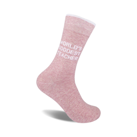world's goodest teacher teacher themed mens & womens unisex pink novelty crew socks