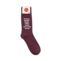 Close-up shot of the 'I'd Like A Grande Mocha Vodka Xanax Latte To Go Please' socks showing the sock's texture and design details.