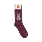 Close-up shot of the 'I'd Like A Grande Mocha Vodka Xanax Latte To Go Please' socks showing the sock's texture and design details.