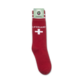 Lifeguard socks displayed on their packaging.
