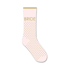bride wedding themed womens pink novelty crew socks