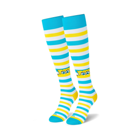 spongebob peek spongebob themed mens & womens unisex yellow novelty knee high socks