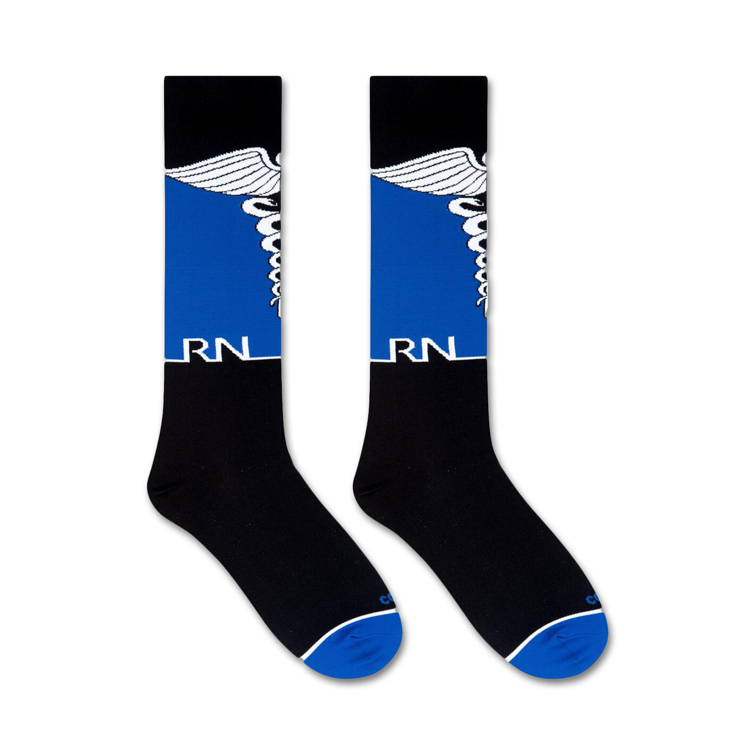 Close-up view of RN socks showcasing the design details.