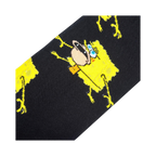 Close-up detail shot highlighting the vibrant yellow and black colors of the Spongebob design on the socks.