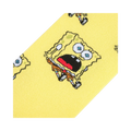 Close-up detail shot of the surprised Spongebob Squarepants print on the socks.