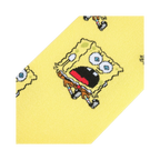Close-up detail shot of the surprised Spongebob Squarepants print on the socks.