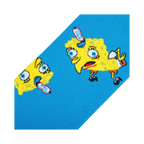 Close-up detail shot of the Spongebob Chicken Bob sock design, highlighting the funny facial expressions.
