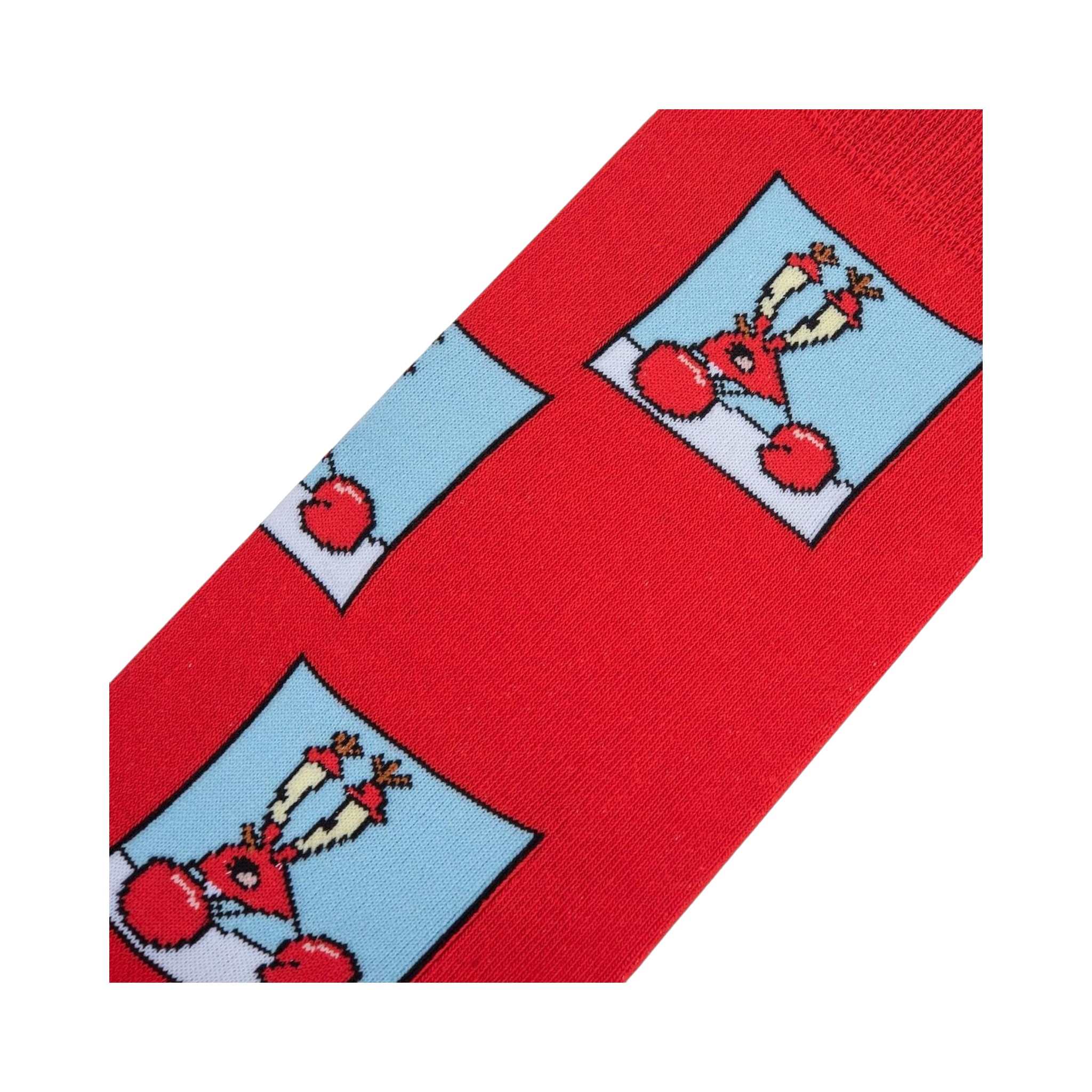 Close-up detail shot of the Spongebob Confused Mr. Krabs sock design.