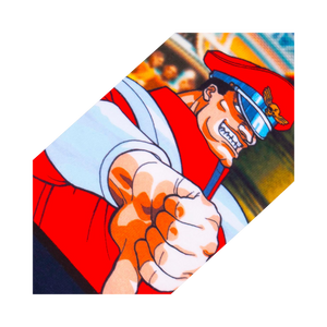 Detailed close-up showcasing M Bison's fist on the sock.
