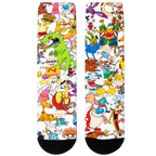 Close-up shot of '90s Squad' socks showcasing the vibrant cartoon character details.
