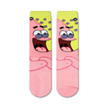 Flatlay image showing two Spongebob Squarepants Big Patrick socks.
