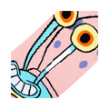 Close-up detail shot showcasing the colorful design of Gary the Snail's face on the socks.