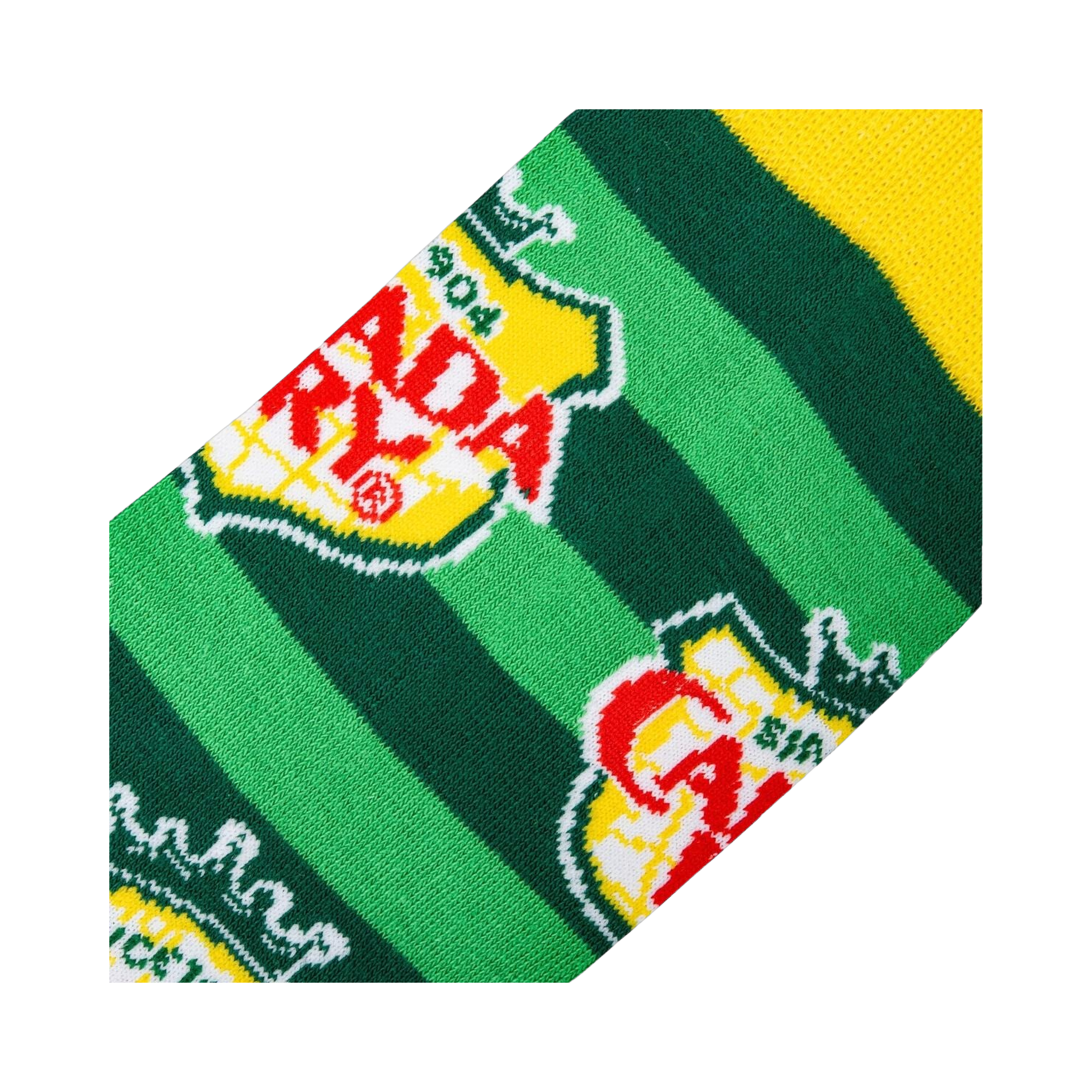 Close-up detail shot highlighting the Canada Dry logo and stripe pattern on the socks.