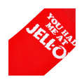 Close-up detail shot highlighting the 'You Had Me At Jell-O' text on the red sock.