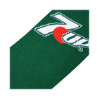 Close-up detail shot of the 7UP logo on the green portion of the sock.