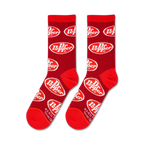 Flatlay showcasing two Dr Pepper Retro crew socks.