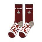 Lifestyle shot of Hershey's Kisses socks on a person's feet.