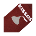 Flat lay showcasing the full design of the Hershey's Kisses socks.