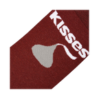 Flat lay showcasing the full design of the Hershey's Kisses socks.