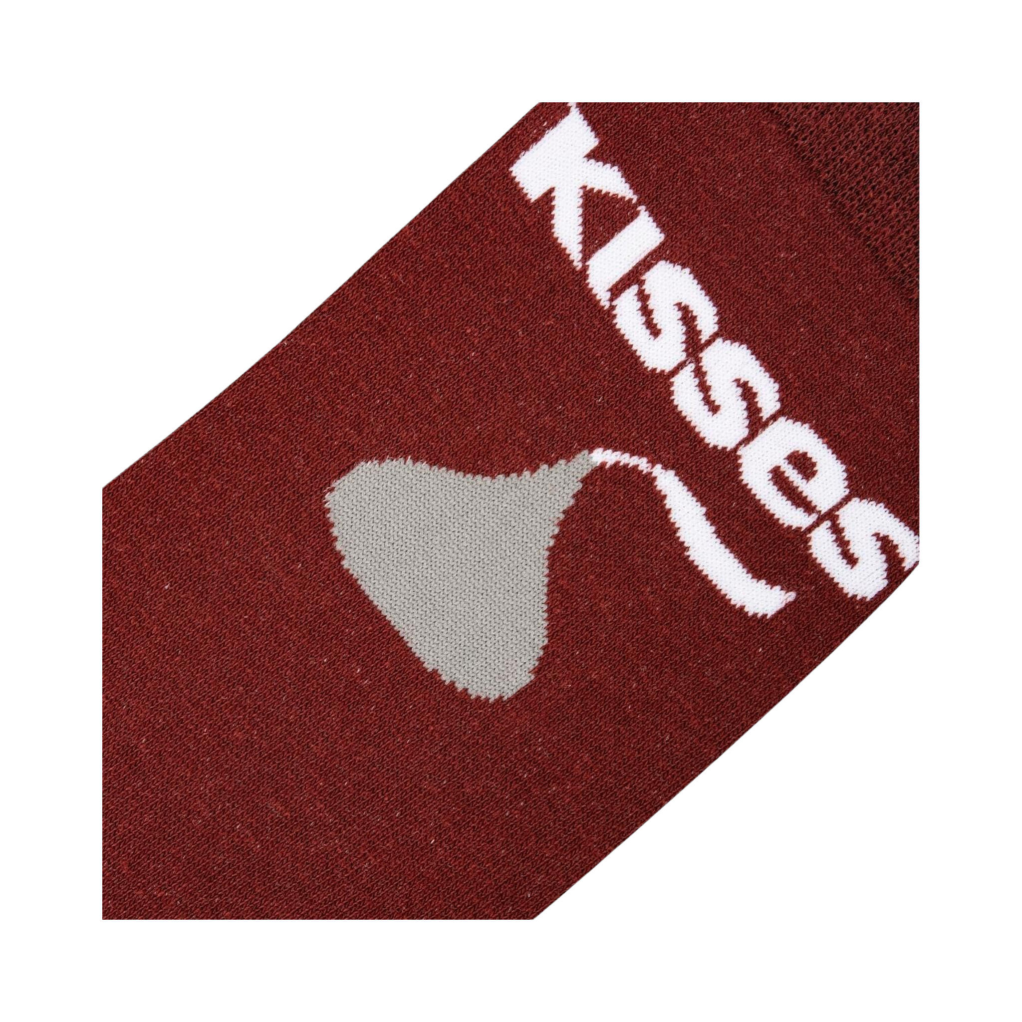 Flat lay showcasing the full design of the Hershey's Kisses socks.