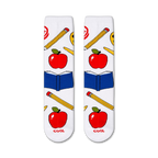 Close-up shot of the Teacher socks, showcasing the design details and the word 'COOL' at the bottom.