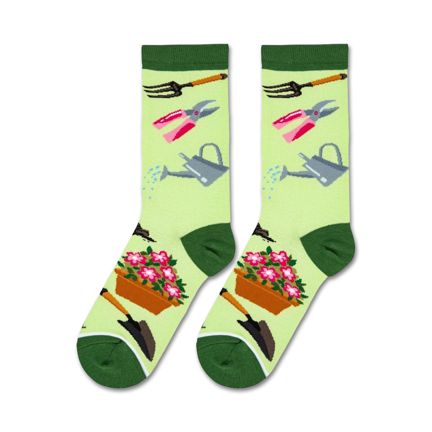 Close-up studio shot of a pair of Gardening socks showcasing the design details.