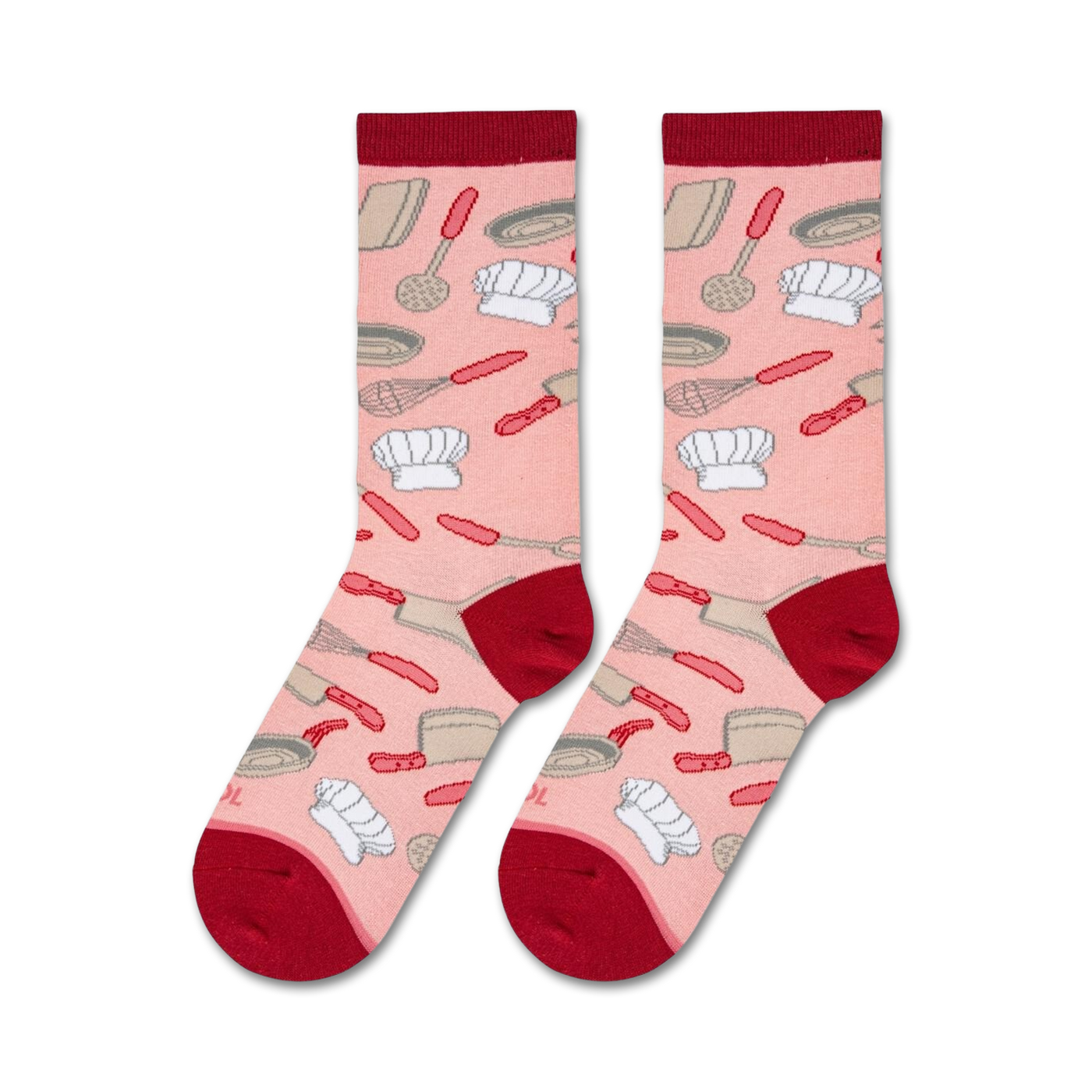 Lifestyle shot of two pairs of Chef socks, laid casually on a surface.