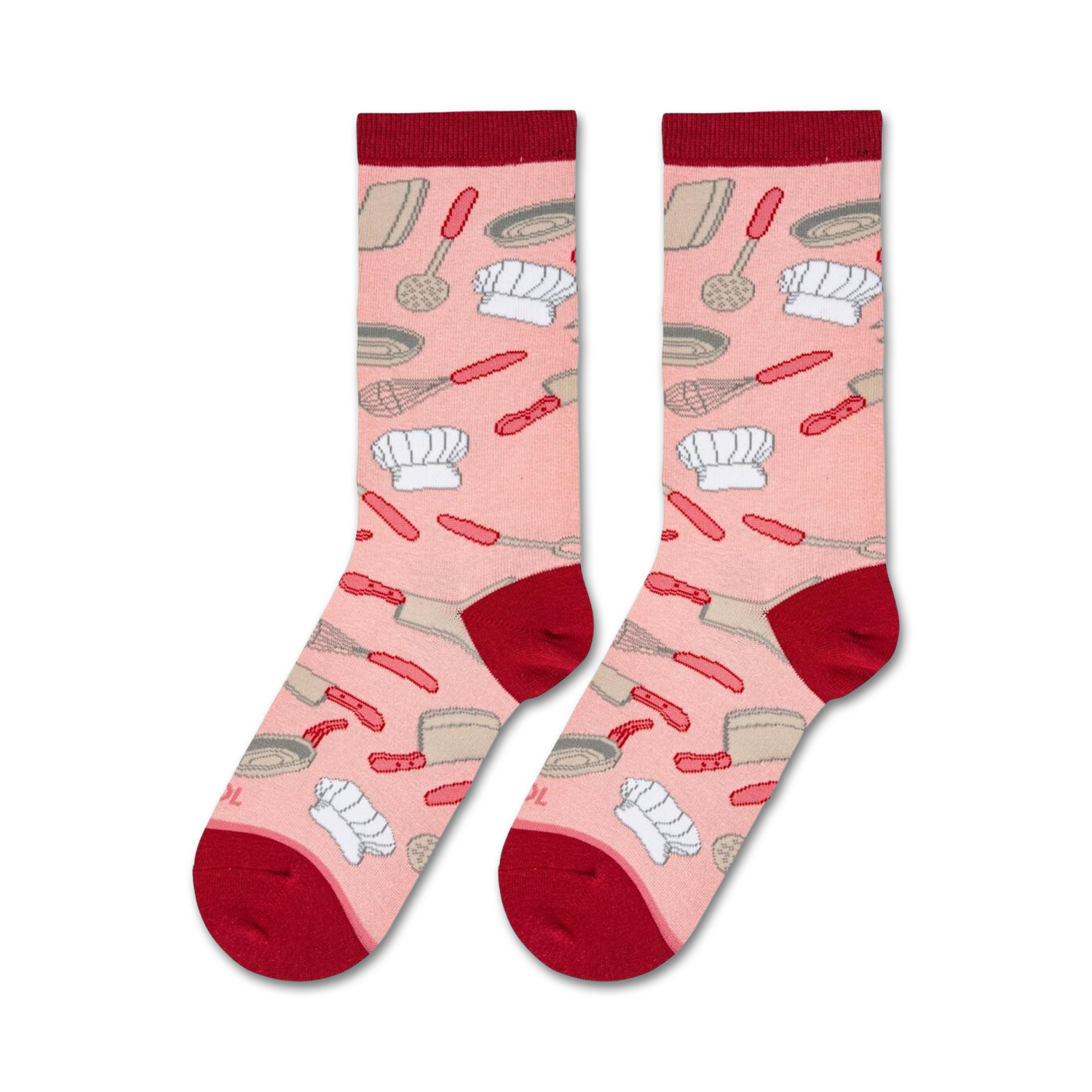 Lifestyle shot of two pairs of Chef socks, laid casually on a surface.