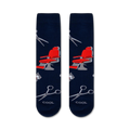 Flatlay image of two Barber Shop socks showing the full design.