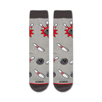 Flat lay product shot showing a pair of bowling socks against a white background.